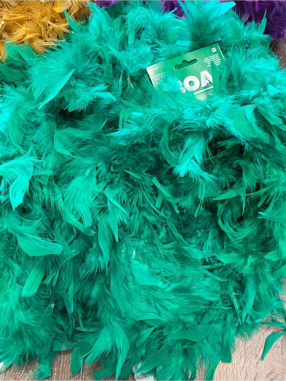 Boa Feather Scarf - Green